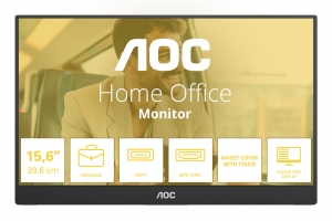 AOC 16T20E2 Draagbare televisie en monitoor Draagbare monitor Zwart 39,6 cm (15.6") LED 1920 x 1080 Pixels