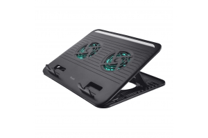Trust Cyclone Laptop Cooling Stand - Laptopkoeler – 2 ventilatoren – Verstelbare hoek – Zwart