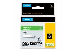 DYMO Rhino industriële Vinyl Labels | 19 mm x 5,5 m | witte afdruk op groen | zelfklevende labels voor Rhino & LabelManager labelprinters