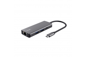 Trust Dalyx 6-in-1 USB-C Multiport Adapter – USB-C hub – Multiport adapter – Laptop docking adapter – 6 poorten – Zilver