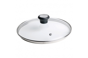Tefal 28097612 deksel Rond Zwart, Roestvrijstaal, Transparant