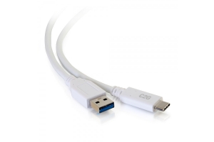 C2G 0,9 m USB-C® naar USB-A SuperSpeed USB 5Gbps Kabel M/M - Wit