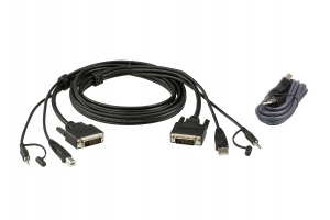 ATEN 1.8M USB DVI-D Dubbelvoudige Link Veilige KVM Kabelpakket