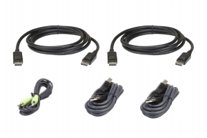 ATEN 3M USB DisplayPort Dubbel Beeldscherm Veilige KVM Kabelpakket