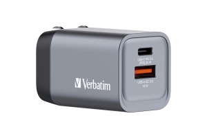 Verbatim 35 W GaN-wandoplader met twee poorten 1 x USB-C PD 35 W / 1 x USB-A QC 3.0 (EU/VK/VS)
