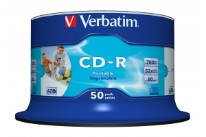Verbatim CD-R AZO Wide Inkjet Printable no ID 700 MB 50 stuk(s)