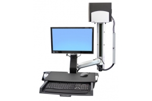 Ergotron StyleView Sit-Stand Combo System with Worksurface 61 cm (24") Muur