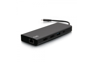 C2G USB-C® 9-in-1 Dual Display Docking Station met HDMI®, Ethernet, USB, 3,5 mm audio- en stroomtoevoer tot 60W - 4K 30Hz (TAA-conform)