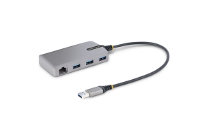 StarTech.com 3-Port USB Hub met Ethernet, 3x USB-A, Gigabit Ethernet (RJ-45), USB 3.0 5Gbps, Bus-Powered, 30cm Kabel, Compacte Laptop USB Hub Adapter met GbE, Micro USB Voeding