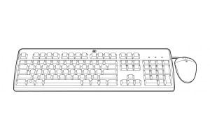HP 631346-B21 toetsenbord Inclusief muis USB AZERTY Frans Zwart