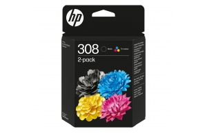 HP 308 originele 2-pack combo zwarte/driekleureninktcartridges