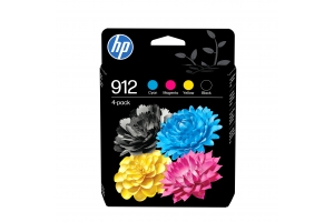 HP 912 4-pack originele inktcartridges, cyaan/magenta/geel