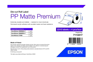 Epson 7113417 printeretiket Wit Zelfklevend printerlabel