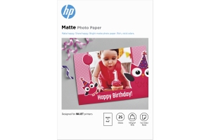 HP mat fotopapier, 180 g/m2, 10 x 15 cm (101 x 152 mm), 25 vellen