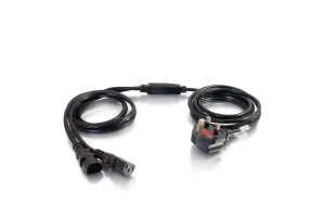 C2G Cbl/3m BS 1363 to 2x C13 Y-Cable Zwart