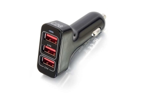 C2G Slimme 3-poort USB autolader, 4,8A Uitvoer