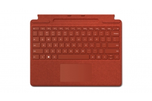 Microsoft Surface Typecover Alcantara met pen storage/ Zonder pen Poppy Red Pro 8 & X & 9