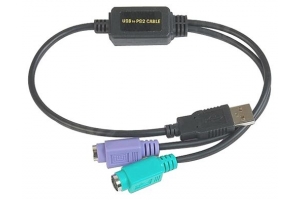 Datalogic ADP-203 Wedge to USB Adapter PS/2-kabel 0,5 m 2x 6-p Mini-DIN USB A Zwart