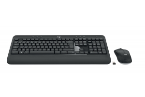 Logitech 920-008676 toetsenbord Inclusief muis Universeel USB AZERTY Frans Zwart, Wit