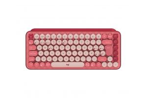 Logitech POP Keys Wireless Mechanical Keyboard With Emoji Keys toetsenbord RF-draadloos + Bluetooth QWERTY Spaans Bordeaux rood, Roze, Roze