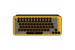 Logitech POP Keys Wireless Mechanical Keyboard With Emoji Keys toetsenbord RF-draadloos + Bluetooth QWERTY Scandinavisch Zwart, Grijs, Geel