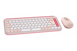 Logitech POP Icon Combo toetsenbord Inclusief muis Universeel Bluetooth QWERTY Spaans Roze, Wit