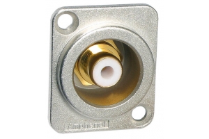 Amphenol ACJD-WHT kabel-connector RCA Goud, Metallic, Wit