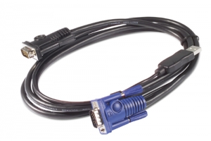 APC KVM USB Cable - 25 ft (7.6 m) toetsenbord-video-muis (kvm) kabel Zwart 7,6 m