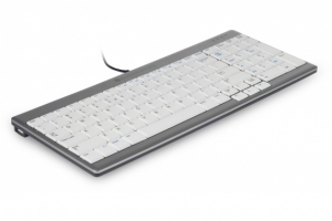 BakkerElkhuizen UltraBoard 960 toetsenbord USB AZERTY Belgisch Licht Grijs, Wit