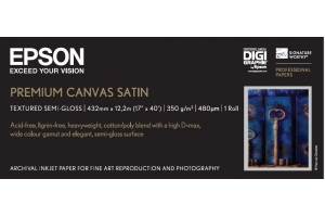 Epson Premium Canvas Satin, 17" x 12.2m, 350g/m²