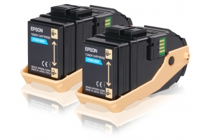 Epson Double Pack Toner Cartridge Cyan 7.5kx2