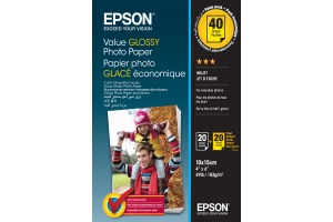 Epson Value Glossy Photo Paper - 10x15cm - 2x 20 Vellen (BOGOF)