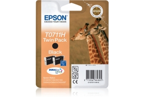 Epson Giraffe Dubbelpack Inktpatroon Black T0711H, duoverpakking T0711H DURABrite Ultra Ink
