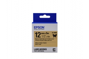 Epson Label Cartridge Satin Ribbon LK-4KBK, zwart/goud 12 mm (5 m)
