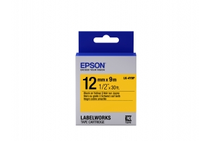 Epson Pastel Tape - LK-4YBP Pastel Blk/Yell 12/9