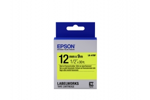 Epson Fluorescent Tape - LK-4YBF Fluor Blk/Yell 12/9