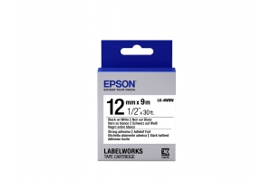 Epson Strong Adhesive Tape - LK-4WBW Strng adh Blk/Wht 12/9
