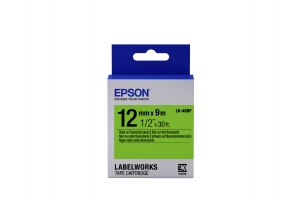 Epson Fluorescent Tape - LK-4GBF Fluor Blk/Green 12/9
