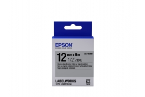 Epson Metallic Tape - LK-4SBM Metallic Blk/Siv 12/9