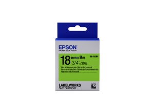 Epson Fluorescent Tape - LK-5GBF Fluor Blk/Green 18/9