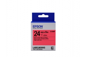 Epson Pastel Tape- LK-6RBP Pastel Blk/Red 24/9
