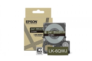Epson Matte Tape – Khaki/White 24mm(8m) – LK-6QWJ