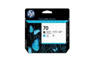 HP 70 matzwarte en cyaan printkop
