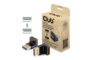 CLUB3D DisplayPort Male to DisplayPort 1.4 Female 90 Degree Angled Adapter 4K120Hz M/F