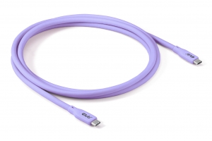 CLUB3D USB C oplaadkabel paars siliconen & tangle-free