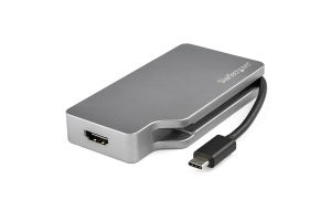StarTech.com USB C Multiport Video Adapter met HDMI, VGA, Mini DisplayPort of DVI, USB Type C Monitor Adapter naar HDMI 2.0 of mDP 1.2 (4K 60Hz), VGA of DVI (1080p), Space Gray Aluminium