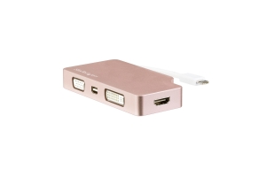 StarTech.com USB-C 4 in 1 video adapter rose gold goud USB-C naar VGA, DVI, HDMI of mDP 4K