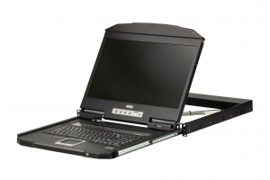 ATEN CL3100NX rack console 47 cm (18.5") 1366 x 768 Pixels Metaal, Kunststof Zwart 1U
