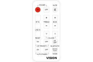 Vision CS-1900P_RC afstandsbediening IR/Bluetooth Luidspreker Drukknopen