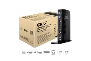 CLUB3D UNIVERSEEL Docking station USB3.2 Type A of C 2x Displayport 4K60Hz DisplayLink® gecertificeerd
